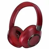 Lankey Sound Kopfhörer Kabellos Bluetooth, Active Noise Cancelling Kopfhörer,100 Std Spielzeit 5.3 Bluetooth Kopfhörer mit ANC Modus, Hi-Res Audio, Tiefer Bass, Transport, Reisen, Studium, Rot