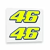 Valentino Rossi Aufkleber gelb fluoreszierend 46 Vinyl Abziehbild (2013 15cm)