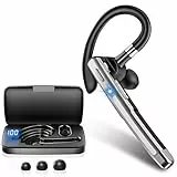 Headset Bluetooth 6.1 CVC8.0 Noise Cancelling In Ear Kopfhörer 100 Std Kabellos Kopfhörer mit Dual Mikrofon LED Ladebox Zwei-Geräte-Verbindung Freisprech Handy Ohrhörer für Autofahren/Business/Büro