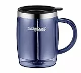 THERMOcafé by THERMOS TC DESKTOP CUP midnight blue 0,35l, Isoliertasse aus Edelstahl & Kunststoff, mit Deckel, schwappsicher für Büro, Camping, Bürotasse, passt unter Kaffeeautomat