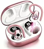 Bluetooth Kopfhörer Sport, 2026 Kopfhörer Kabellos Bluetooth 5.3 In Ear mit 6 ENC Noise Cancelling Mics, 50Std HiFi Stereo Ohrhörer mit LED Anzeige USB-C, IP7 Wasserdicht Earbuds für Android iOS, Rosé