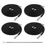 Kordel für Hoodie Kordel für Jogginghose – 170cm Ersatzkordel aus Baumwolle mit Metallenden & Durchziehnadel, Extra Lange Jogginghose Band, Band für Hoodie, Kordelband für Hosen (4 Stück, Schwarz)