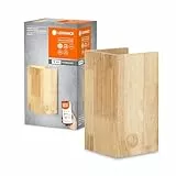 LEDVANCE ORBIS WOOD SMART+ Wi-Fi Leuchte, dimmbare LED Innenwandleuchte, 14W Beleuchtung, Farbtemperatur von 3000-6500K, 600 Lumen, Quadratform aus Echtholz, 21x11cm