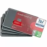 fouraces 4X TÜV geprüfte RFID Blocker Schutzhülle - Sicherheit gegen Datenklau - NFC Schutzhüllen - Kartenhülle für Kreditkarten und EC Karten, Hülle aus Hartplastik für Bankkarten