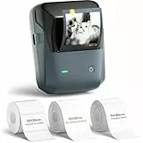 NIIMBOT Etikettendrucker, B1 Pro Etikettiergerät mit Größeres Etiketten, 300 DPI HD Etikettiergerät, Fotodrucker für Fotos, Logo, Wörter, für Zuhause, Büro oder Geschäft, 3 Rollen Etiketten