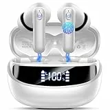 Nerunsa Bluetooth Kopfhörer, Kopfhörer Kabellos Bluetooth Bass Stereo, 50 Std Spielzeit In Ear Kopfhörer mit 4 ENC Noise Cancelling Mics, IP7 Wasserdicht Kabellose Kopfhörer, Ohrhörer mit LED-Anzeige