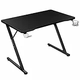 huzaro Hero 1.8 Schreibtisch Gaming Schreib Computer Arbeits Tisch Bürotisch - Homeoffice Arbeitszimmer Büro Gamer - Carbon Tischplatte - 100 x 60 - Schwarz