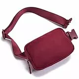 Telena Bauchtasche Damen Gürteltasche Herren, Sport Mode Hüfttaschen Frauen Brustbeutel Umhängetasche Crossbody Bag mit verstellbarem Riemen,Weinrot
