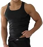 normani 4 x Classics Herren Tank Top Slimfit Rundhals 100% gekämmte Baumwolle - HighestStandard - Einlaufvorbehandelt Schwarz 8=L