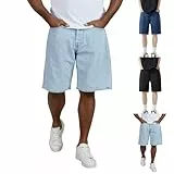 LCpddajlspig Kurze Hose Herren Jeans, Jeans Shorts Herren Baggy-Jeans Jeansshorts Bermudas Stretch Jeanshose Kurz Hosen Sommer Weite Jeanshosen Herrenshorts Sommerhose Sommerjeans Blau XXL