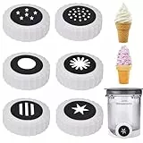 6 Sets Wirbeldüse für Ninja Swirl Creami Pints Deckel, weiche Servierdüse für Ninja Swirl Creami NC701 & NC700 Pints Deckel, (6 Gruppen von verschiedenen Formen) (6, schwarz)