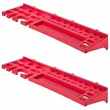 KADAX Werkzeugträger, Wandregal, Werkzeughalter aus PP Kunststoff, Lagersystem für Lochwand, Werkzeugwand für Garage, Werkstatt, Hobbyraum, Schuppen (2x Mittlelang)