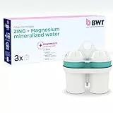 BWT Filterkartuschen ZINC & MAGNESIUM MINERALIZED WATER 3 Stück | Filterkartusche für Wasserfilter | Wasserfilterkartuschen | Filtert Kalk, Chlor, Blei & Kupfer | für Wasserhärte ab 15°dH geeignet