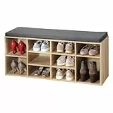 Kesper Schuhschrank mit Sitzkissen, Material: Faserplatte, Maße: B103,5 x H48 cm x L29,5 cm, Farbe: Braun 15920 13