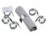 c|h|g chg 3422-00 Serviettenringe mit Schlitz, 6er-Set aus rostfreiem Edelstahl Durchmesser 4,2-6-5 cm, Breite 1,8-3,6 cm