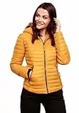 Navahoo Damen Übergangs Stepp Jacke mit Kapuze B348 [B348-Kimuk-Gelb-Gr.L]