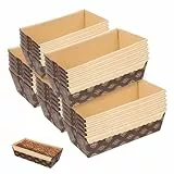 PEPLAYTAL 25 Stück Teiliges Einweg Backform Papier Hitzebeständige Ölresistente Kastenformen aus Dickem Wellpapier für Kuchen und Brot Praktische Einweg Loaf Pan Backformen Braun