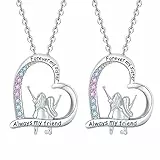Yuluzeln Schwester Halskette,Love Herz Anhänger Halskette Schmuck Schwester Geschenk fürDamen Frauen Freundin Tochter, (2 stücke schwester halskette)