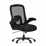 Flash Furniture Hercules Big & Tall Chefsessel, 227 kg Traglast, drehbarer Bürostuhl mit verstellbarer Lendenwirbelunterstützung, Metall, schwarzer Stoff/Netzmaterial, 1 Stück