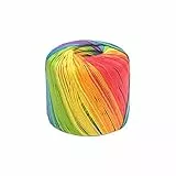 Supvox Farbverlauf Baumwollgarn 133M Regenbogengarn Weiches Häkelgarn Für Diy Handstricken Pullover Decken Hüte Accessoires