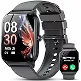 CASCHO Smartwatch Damen Herren, 1,85' Smart Watch, 115+ Sport-Modus Fitness Tracker mit Schrittzähler/Pulsoximetrie/Sauerstoffsättigung/Schlafüberwachung, IP68 Uhr für iOS und Android (Ebenholz)