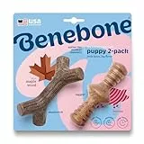 Benebone Welpen 2er-Pack Maplestick/Zaggler Kauspielzeug für sanfte Kauer, echter Speck & echtes Ahornholz, Tiny