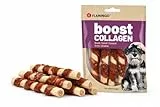 Hundeleckerli - Leckerli Hund - Flamingo Boost Stange mit Ente & Kollagen - 12,5 cm - 5 Stück 85 g - ohne Zuckerzusatz - für Haut, Gelenke & glänzendes Fell