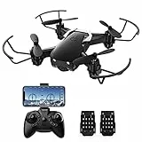 Mini Drone mit Kamera 720P für Kinder,TEEROK RC FPV Quadcopter mit WiFi Live Übertragung, 2 Akku Lange Flugzeit, Höhenhaltung, One Key Start/Landen, Headless Modus, 3D Flips für Anfänger