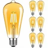 NUODIFAN Edison Vintage Glühbirne, 6 Stück Edison LED Lampe Warmweiß E27 Retro Glühbirne Ideal für Nostalgie und Retro Beleuchtung im Haus Café Bar usw