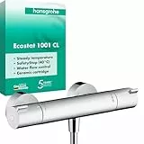 hansgrohe Ecostat 1001 CL - Duschthermostat Aufputz, Duscharmatur mit Sicherheitssperre (SafetyStop) bei 40° C, Thermostat-Armatur für die Dusche, Mischbatterie für 1 Verbraucher, Chrom, 13211000