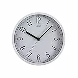 Versa Raven Wanduhr - Leiser und dekorativer, für Küche, Wohn- oder Esszimmer - leicht ablesbar, Maßnahmen (H x L x B) 20 x 4,3 x 20 cm, Polypropylen, Farbe: Weiß und schwarz