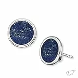Engelsrufer Damen Ohrstecker Creole aus Sterling Silber mit Lapislazuli Kraftstein, Steckverschluss, nickelfrei, Allergiker geeignet