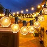 Romwish LED Lichterkette Außen 12M, Dimmbar & Wetterfest IP44, G40 Glühbirnen Warmweiß, Anschlussfertig für Garten, Balkon, Terrasse, Party