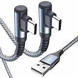 USB C Kabel 3.1A Schnellladung [2Stück 2m], Ladekabel USB C Winkel Type C Kabel Nylon für i Phone 17 16 15 Pro Max,Samsung Galaxy S25 S24 S23 S22,S21,S20 S10 S9,S8,Note20,M31 M30s M20,A72 A71 A52 A51