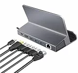 USB 3.2 Gen1 Dockingstation 6-Port mit USB PD (PowerDelivery 100W) aus Aluminium, Halterung für Tablets, Smartphones und Controller