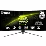 MSI MAG 345CQR Curved Gaming Monitor 34' UWQHD - Rapid VA 1500R 3440x1440, 180Hz / 1ms, Adaptive-Sync - DP 1.4a, HDMI 2.0b CEC
