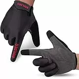 boildeg Fahrradhandschuhe Radsporthandschuhe rutschfeste und stoßdämpfende Mountainbike Handschuhe mit Signalfarbe geeiget Unisex Herren Damen