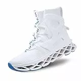 Hello MrLin Herren-Laufschuhe, rutschfest, sportliche Tennis- und Walkingschuhe, Sneaker im Rollerblade-Stil, Hip Hop, Weiss/opulenter Garten, 43 EU