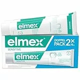 elmex Zahnpasta Sensitive 2x75ml – sanfte Zahnreinigung und Schutz für schmerzempfindliche Zähne – klinisch bestätigt für starke Zähne und gegen Karies