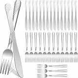 CTDMJ Steakbesteck Set, 32 teilig Edelstahl Steakmesser und Steakgabel, Besteck Set für 16 Personen, Edelstahl Besteckset, Cutlery Set mit Messer und Gabel, Spülmaschinenfest