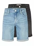 Only & Sons Kurze Jeans Herren ONSPLY 2er Pack Regular Fit Shorts Basic Hose Denim Bermuda Sommerhose Einfarbig, Größe:L, Farbe:Light Blue/Black (22029141)
