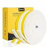 fowong Dichtungsband Selbstklebend für Türen Fenster-Abnehmbarer Klebstoff, 12mm(B) x6mm(D)/8m, Türdichtung Selbstklebend Fensterdichtung Gummidichtungsband Wetterfest, Kollisionsprävention, weiß