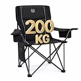 TIMBER RIDGE Campingstuhl Faltbar 200KG Übergroß 63cm Sitzbreit Klappstuhl Camping Bequem Gepolster mit Isolierte Kühltasche Camping Sessel Faltstuhl Gartenstuhl Anglerstuhl