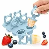 CLDY 6 Mulden Eisformen Eis Am Stiel, Enthält 6 Stäbchen, Wassereis Formen BPA-Frei, Kinder Eisförmchen Popsicle Formen, Lebensmittelecht, ideal für Fruchtpüree & Muttermilch (Blau)