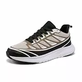 Jawixu Laufschuhe Herren Sportschuhe Damen Hallenschuhe Turnschuhe Beige Schwarz 44EU