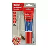 fischer Dichtkleber 120g, Kleb- & Dichtstoff in Weiß, zum Verkleben und Abdichten, wasserbeständiger Universalkleber, handliche Tube, Verwendung ohne Werkzeug