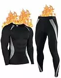 YESWEL Thermounterwäsche Herren XL, Thermo Unterwäsche mit Innenfleece, Funktionsunterwäsche mit Eingriff, Atmungsaktiv Winter Skiunterwäsche