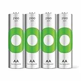GP RECYKO AA Akku NiMH 2100mAh,1,2V, 4 Stück Akkus AA mit sehr geringer Sebstentladung, vorgeladen für den sofortigen Gebrauch