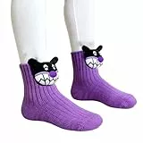 3D Stricksocken Kinder Mädchen Jungen Lustige Tiersocken Animal Socks 3D Cartoon Niedlich Kuschelsocken Doppellagige Baumwolle Warme Wintersocken Mittelstrümpfe für Kind 1-12 Jahre