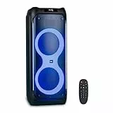 Ibiza - COLUMBA1200 - Lautsprecher, leistungsstarke 2x10/25cm Schallwand auf wiederaufladbarem Akku - Bluetooth, Micro-SD, USB, Aux, 2 MIC IN, 1 GT IN - TWS - Mehrfarbige unendliche LED